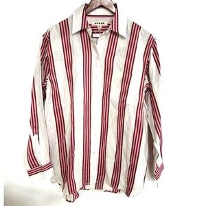Boden Sadie Relaxed Women's Linen Striped Shirt / Beach Cover Up Size 6 NEW
